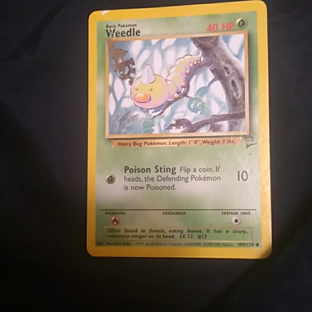 Weedle used Pokemon card.